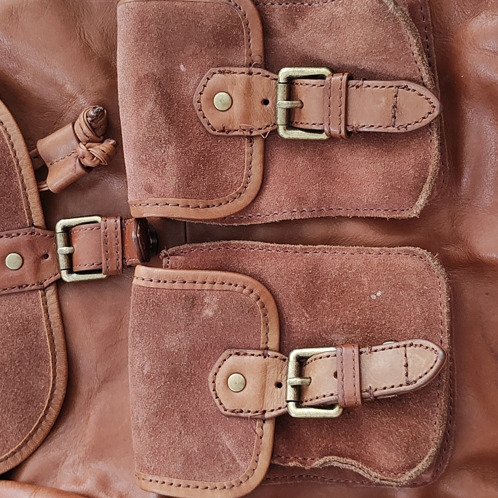 Leather Bucket Backpack - Picture 2 of 3